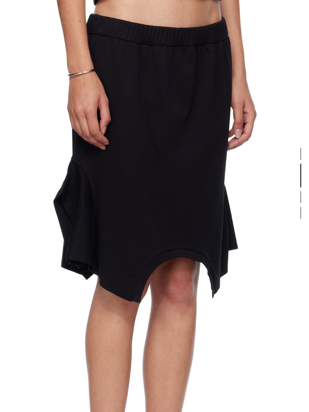 Gimaguas Black Midi Skirt with Curved Hem - Picture 2 of 4